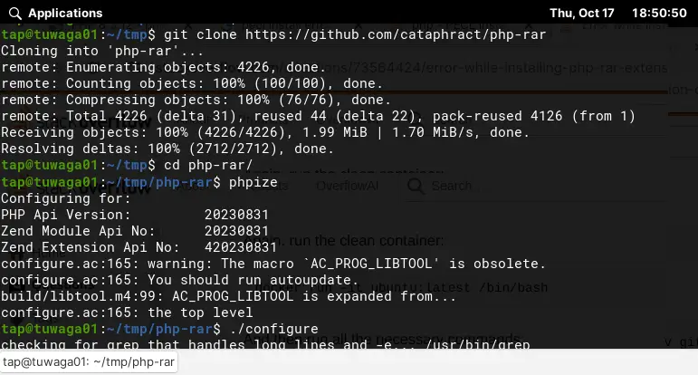 Installing RAR Extension on PHP 8.3